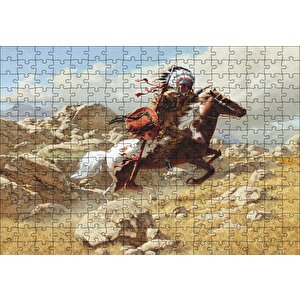 Cakapuzzle  Savaşçı Kızılderili Puzzle Yapboz Mdf Ahşap