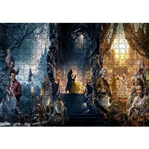Beauty And The Beast Kompozisyon Puzzle Yapboz Mdf Ahşap 500 Parça