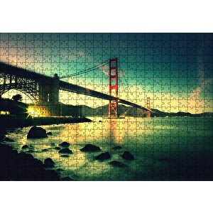 Golden Gate Köprüsü Dijital Art Puzzle Yapboz Mdf Ahşap 500 Parça