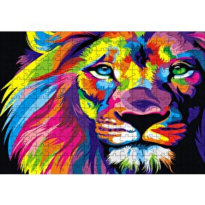 Aslan Pastel Renkli Artwork Puzzle Yapboz Mdf Ahşap 255 Parça