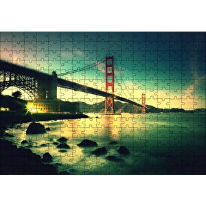 Golden Gate Köprüsü Dijital Art Puzzle Yapboz Mdf Ahşap 255 Parça