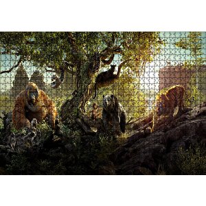 Mowgli Shere Kan Bagheera King Louie Puzzle Yapboz Mdf Ahşap 1000 Parça