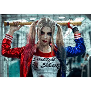 Harley Quinn Beyzbol Sopasıyla Puzzle Yapboz Mdf Ahşap 255 Parça