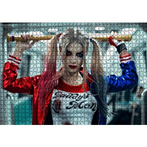 Harley Quinn Beyzbol Sopasıyla Puzzle Yapboz Mdf Ahşap 1000 Parça