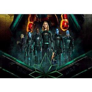Captain Marvel Karol Danver Brie Larson Djimon Puzzle Yapboz Mdf Ahşap 255 Parça
