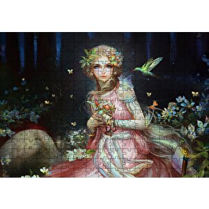 Fantastik Masal Kızı Ve Sinekkuşu Puzzle Yapboz Mdf Ahşap 255 Parça