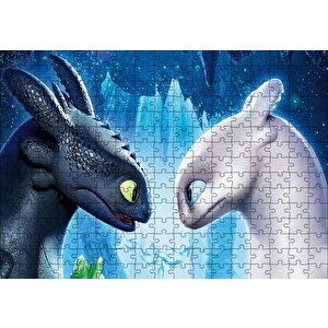 Ejderhanı Nasıl Eğitirsin 3 Dişsiz Ve Işığın Öfkesi Yakın Plan Puzzle Yapboz Mdf Ahşap 255 Parça