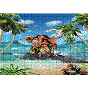 Moana Sahil Pozu Puzzle Yapboz Mdf Ahşap 500 Parça