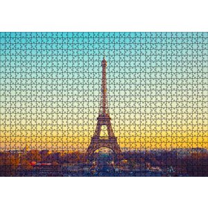 Akşamüzeri Eyfel Kulesi Ve Paris Puzzle Yapboz Mdf Ahşap 1000 Parça