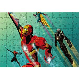 Civil War Iron Man Rising Puzzle Yapboz Mdf Ahşap 120 Parça