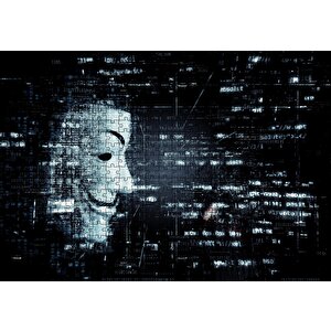 Anonymous Maske Ve Kodlar Puzzle Yapboz Mdf Ahşap 500 Parça