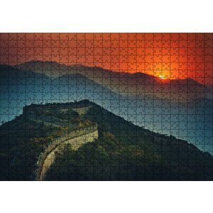 Günbatımı Çin Seddi Puzzle Yapboz Mdf Ahşap 500 Parça