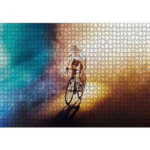 Bisikletçi Atlet Kız Puzzle Yapboz Mdf Ahşap 1000 Parça