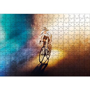 Bisikletçi Atlet Kız Puzzle Yapboz Mdf Ahşap 255 Parça
