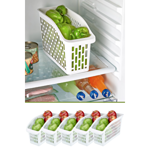 5 Adet Buzdolabı Içi Düzenleyici Sebze Meyve Sepeti Mutfak Banyo Tezgah Altı Üstü Organizer