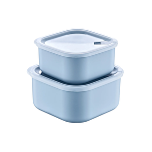 Mikrodalga Ve Derin Dondurucuda Kullanılabilen 2'li Yemek Saklama Kabı Seti- Mavi