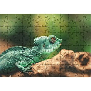 Mango Kökü Üzerindeki Yeşil Kertenkele Puzzle Yapboz Mdf Ahşap 120 Parça