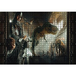 Müzede Bir Gece Çocuk Şövalye Dinozor Ve Mamut Puzzle Yapboz Mdf Ahşap 1000 Parça