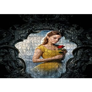 Beauty And The Beast Emma Watson Portre Puzzle Yapboz Mdf Ahşap 500 Parça
