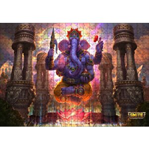 Lord Ganesha Hindu Tanrısı Mor Puzzle Yapboz Mdf Ahşap 500 Parça