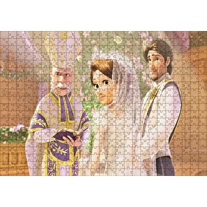Prenses Rapunzel Evlenme Töreni Görseli Puzzle Yapboz Mdf Ahşap 500 Parça