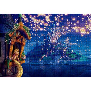 Rapunzel Masalı Ve Şato Puzzle Yapboz Mdf Ahşap 1000 Parça