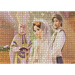 Prenses Rapunzel Evlenme Töreni Görseli Puzzle Yapboz Mdf Ahşap 1000 Parça