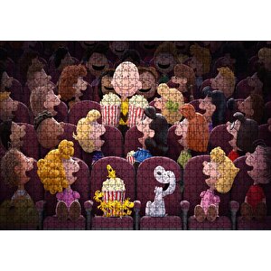 Snoopy Ve Arkadaşları Sinemada Puzzle Yapboz Mdf Ahşap 1000 Parça