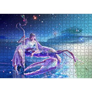 Perisi Ve Yengeç Burcu Görseli Puzzle Yapboz Mdf Ahşap 500 Parça