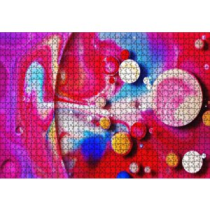 Küreler Hücreler Ve Renk Topları Puzzle Yapboz Mdf Ahşap 1000 Parça