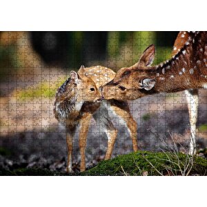 Anne Karaca Ve Yavrusu Puzzle Yapboz Mdf Ahşap 500 Parça