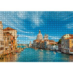 İtalya Venedik Büyük Kanal Puzzle Yapboz Mdf Ahşap 1000 Parça