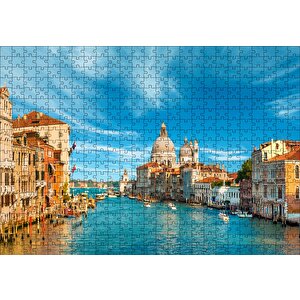 İtalya Venedik Büyük Kanal Puzzle Yapboz Mdf Ahşap 500 Parça