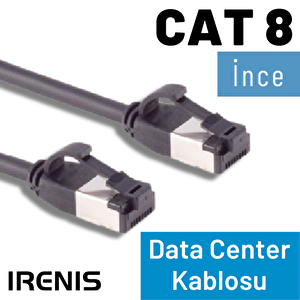 Irenis Cat8 İnce Ftp Lsnh Ethernet Patch Kablo 1 metre