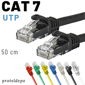 50 Cm Cat7 Kablo Ethernet Network İnternet Lan Ağ Kablosu Siyah