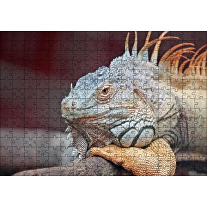 Dal Üzerinde Dinlenen Dev Kertenkele Puzzle Yapboz Mdf Ahşap 255 Parça