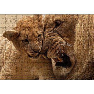 Aslan Baba Ve Evlat Puzzle Yapboz Mdf Ahşap 255 Parça