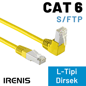 Irenis Cat6 S/ftp Dirsek Kablo, 3 Metre Açık Sarı