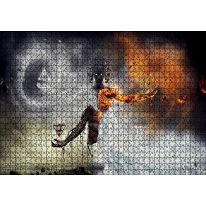 Ateş Toprak Su Ve Rüzgar Büyücü Puzzle Yapboz Mdf Ahşap 1000 Parça