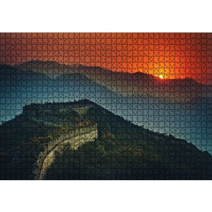 Günbatımı Çin Seddi Puzzle Yapboz Mdf Ahşap 1000 Parça