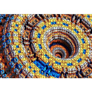 Renkli Daireler Bloklar Sarmal Kompleks Puzzle Yapboz Mdf Ahşap 1000 Parça