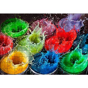Renkli Damlalar Patlıyor Puzzle Yapboz Mdf Ahşap 120 Parça