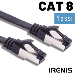 Irenis Cat8 Yassi Ftp Lsnh Ethernet Patch Kablo 1 metre