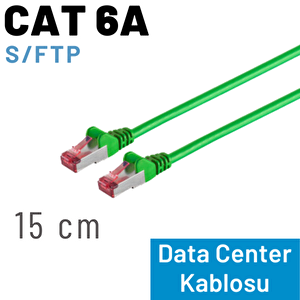 Irenis Cat 6a Kablo, S/ftp Ethernet Data Center Patch Kablo, 15cm Yeşil