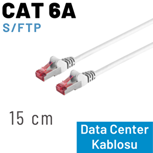 Irenis Cat 6a Kablo, S/ftp Ethernet Data Center Patch Kablo, 15cm Beyaz