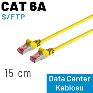 Irenis Cat 6a Kablo, S/ftp Ethernet Data Center Patch Kablo, 15cm Açık Sarı