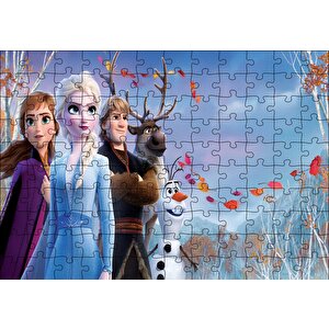 Frozen 2 Queen Elsa, Anna, Olaf, Kristoff Yakın Plan Puzzle Yapboz Mdf Ahşap 120 Parça
