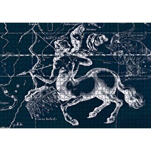 Yay Burcu Görseli Siyah Beyaz Puzzle Yapboz Mdf Ahşap 1000 Parça