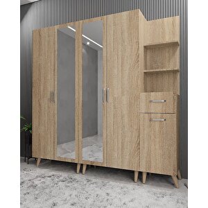 Açelya Portmanto Vestiyer Ayakkabılık Meşe M1 200cm Montaj Dahil