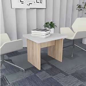 Plus 4'lü Ofis Takımı Model 7 Meşe Beyaz Montaj Dahil